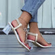 Fashion Flowers Sandals With Transparent High Square Heels Square Toe Shoes For Women - EX-STOCK Canada