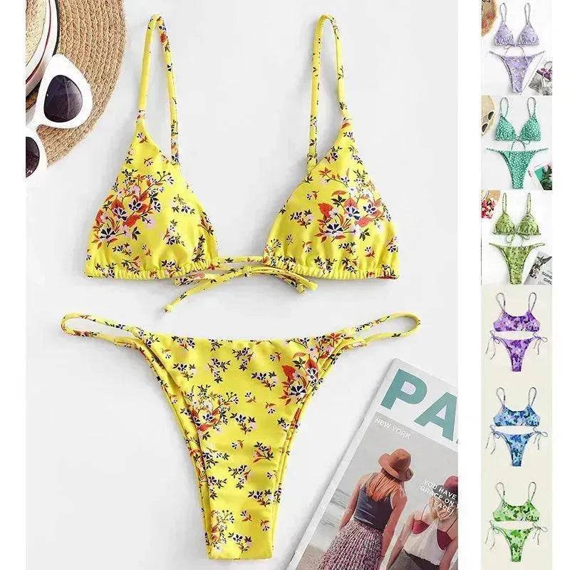 2025 Summer Vibe Flowers Print Charming Bikini for Beach Swimming Fashion Push Up Swimsuit Womens Clothing - EX-STOCK Canada