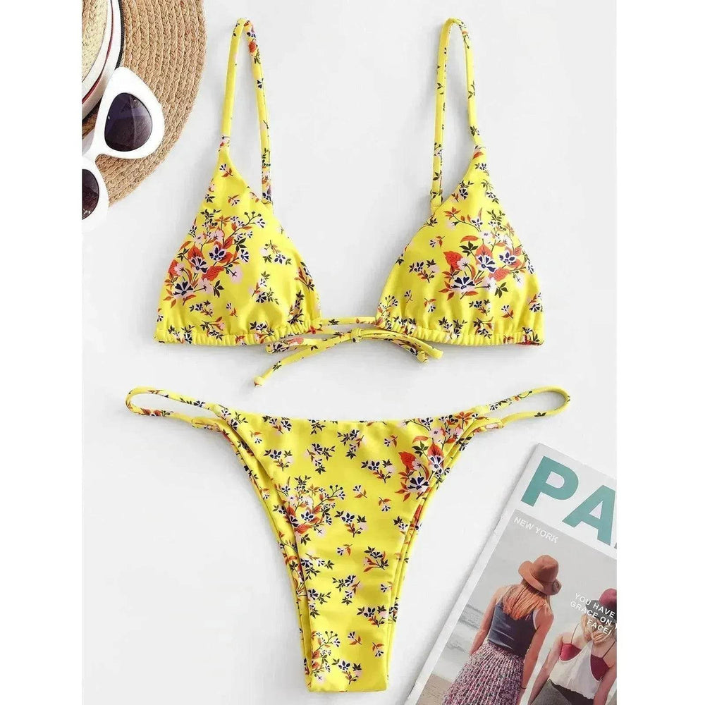 2025 Summer Vibe Flowers Print Charming Bikini for Beach Swimming Fashion Push Up Swimsuit Womens Clothing - EX-STOCK Canada