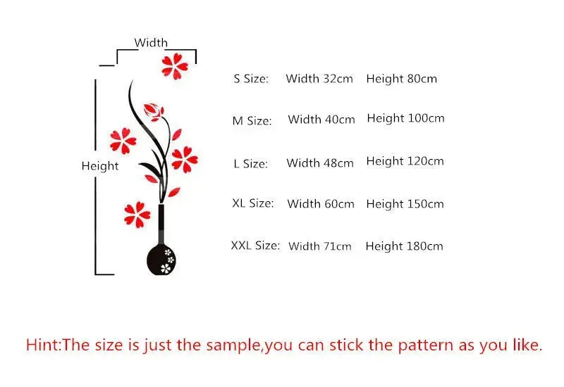 Creative vase acrylic 3D wall sticker Home Wall Decals - EX-STOCK CANADA