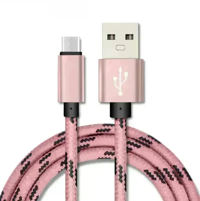Nylon Braided Lattice Resistant Mobile Phone Data Cable Charging Cable - EX-STOCK CANADA