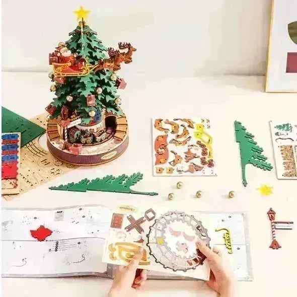 3D Puzzles For Adults, Wooden Music Box Christmas Melody Tree, 3D Model Building Kits, Christmas Birthday Gifts DIY Crafts - EX-STOCK CANADA