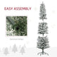 6ft Artificial Prelit Christmas Tree With Warm White LED Light, Snow Flocked Branches, Metal Base, Pencil Xmas Tree EX-STOCK Canada 