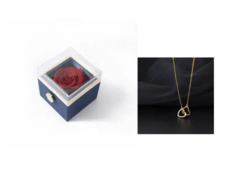Fashion Acrylic Rotating Valentine Rose Jewelry gift Box - EX-STOCK Canada