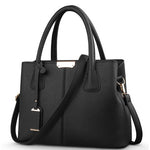Women's PU Leather Lychee Pattern Shoulder Bag – Portable Crossbody Messenger Bag
