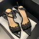 2026 Summer New French Niche Design Women Sandals, Pointed Toe Lace Stiletto High Heel Open Toe Outdoor Shoes 
