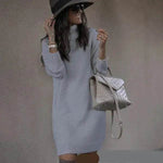 Autumn Winter Woolen Knitted Short Turtleneck Sweater Dress - EX-STOCK Canada