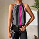 Women's Polka Dot Color Matching  High Neck tops for Elegant Women Classy Halter Neck Tops for Women - EX-STOCK CANADA