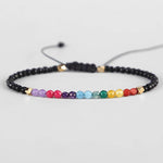 12 Constellation Lucky Stone 3MM Seven Chakra Bracelet - EX-STOCK Canada