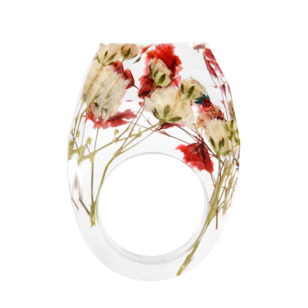 Dried Flower Resin Forest Handmade Dried Flower Epoxy Ring - EX-STOCK Canada