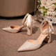 Women's Pumps 2026 Spring New Arrival, Designed Pearl Bow, Unique And Elegant Style 