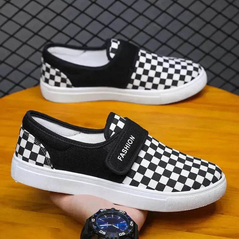 Canvas Flat Shoes Men Velcro Fashion Casual Unisex Sneakers - EX-STOCK Canada