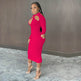 Chic V-neck Long Sleeve Midi Party Club Bodycon Pencil Dress - EX-STOCK Canada