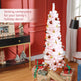 5ft Flocked Christmas Tree, Pencil Christmas Tree With Realistic Branch Tips, Folding Metal Stand EX-STOCK Canada 