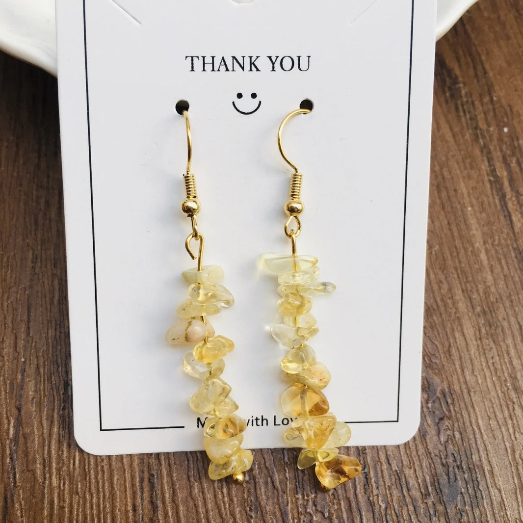 Handmade DIY Natural Crystal Stone Beaded Earrings - EX-STOCK CANADA