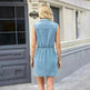 Fashion Sleeveless Denim Dress With Pockets Summer Casual Button Short Dresses Womens Clothing - EX-STOCK CANADA