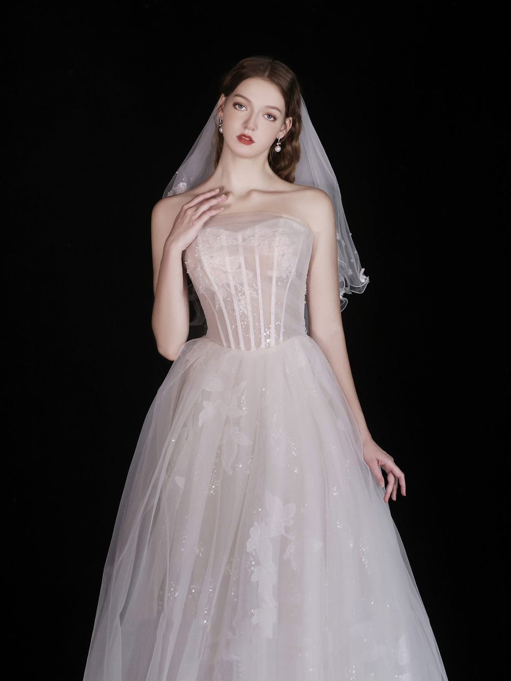 White Wedding Bridal Dress Light Yarn Dinner Tube Top Dress EX-STOCK Canada 