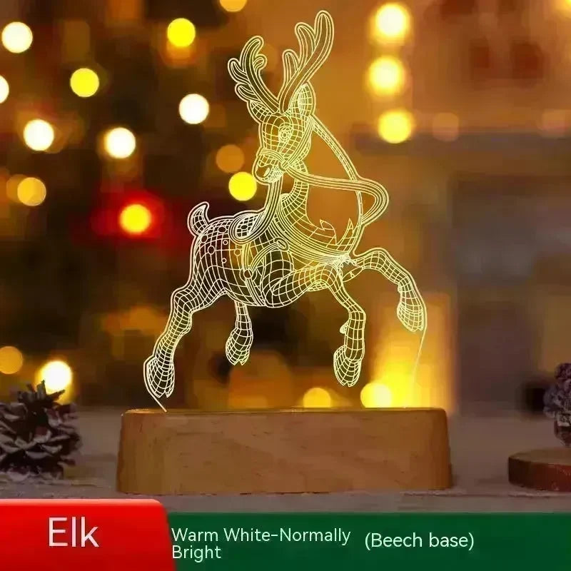Christmas Decoration 3D Lamp Acrylic LED Night Lights New Year Valentines Day Christmas Kids Gift Christmas Ornaments - EX-STOCK CANADA