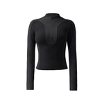 Long sleeve gym top for women Slim fit Half Zip Fitness Workout Top - EX-STOCK Canada