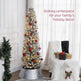 6ft Artificial Prelit Christmas Tree With Warm White LED Light, Snow Flocked Branches, Metal Base, Pencil Xmas Tree EX-STOCK Canada 