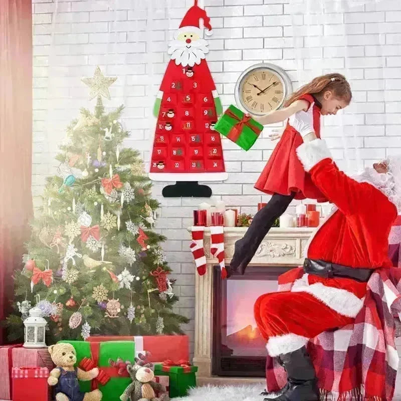 Advent Calendar Fabric Christmas Hanging Pendant Santa Claus Felt Ornaments DIY Advent Calendars Christma Decoration Christmas - EX-STOCK CANADA