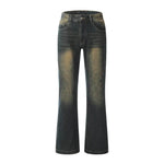 Washed Yellow Denim Bootcut Jeans Pants Men - EX-STOCK Canada