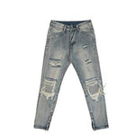 Destroyed ripped Denim jeans Pant men straight leg men - EX-STOCK Canada