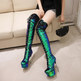 Women's Sequined Over-the-Knee Stiletto Boots – Black, Green, Silver & Gold | Sizes 32–43 