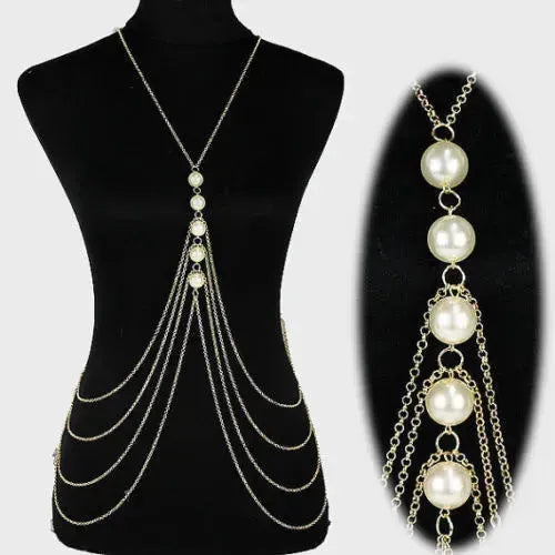 Chic Women body Pearl chain Fashion jewelry - EX-STOCK CANADA