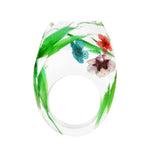 Dried Flower Resin Forest Handmade Dried Flower Epoxy Ring - EX-STOCK Canada