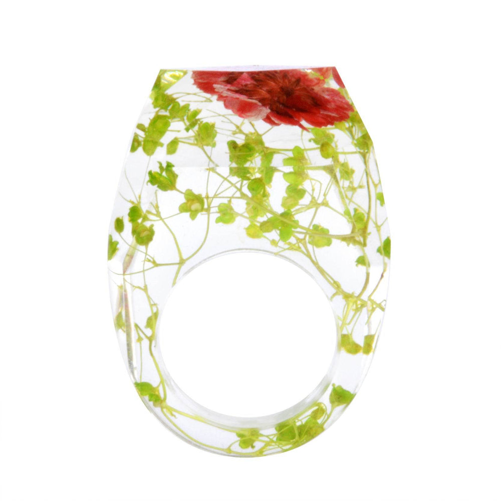 Dried Flower Resin Forest Handmade Dried Flower Epoxy Ring - EX-STOCK Canada