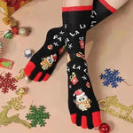 Cute Winter Christmas socks Five-finger  Elastic absorbent Split-toe - EX-STOCK CANADA