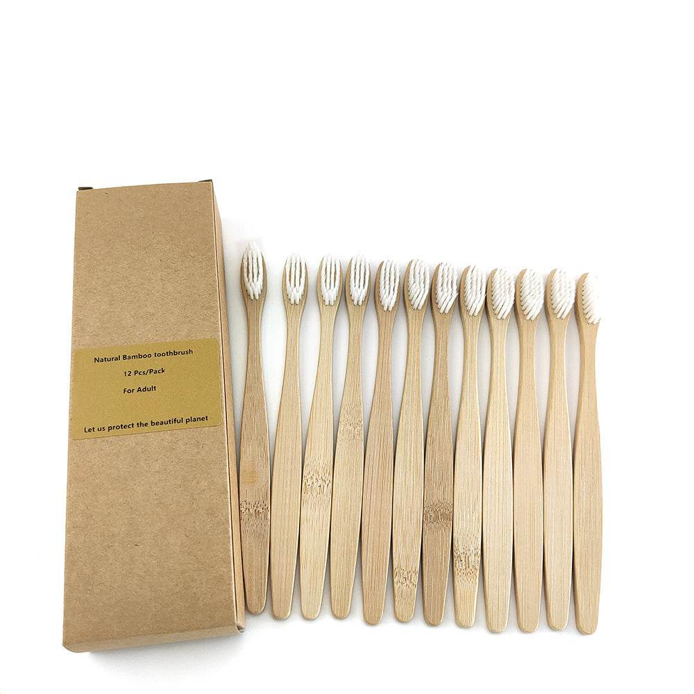 Eco friendly 12 Bamboo toothbrushes - EX-STOCK Canada
