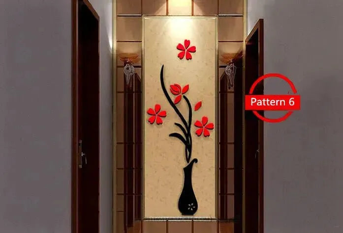 Creative vase acrylic 3D wall sticker Home Wall Decals - EX-STOCK CANADA