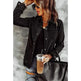 Black Ripped Shirt Denim Long Sleeve Coat Jacket Women - EX-STOCK CANADA