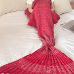 Hot Mermaid Blanket Handmade Knitted Sleeping Wrap TV Sofa Mermaid Tail Blanket Kids AdultBaby Crocheted Bag Bedding Throws Bag EX-STOCK Canada 