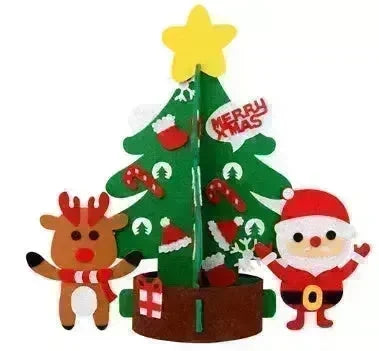 DIY Felt Christmas Tree New Year Toddler Kids Handmade Gift Toys Door Wall Hanging Ornaments Holiday Party Home Decor Set - EX-STOCK CANADA