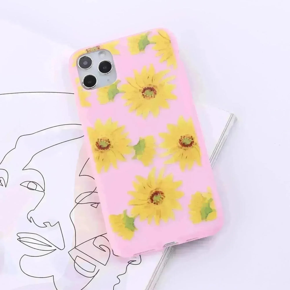 Floral Printed Liquid Silicone mobile phone case Unisex - EX-STOCK CANADA