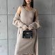 Women 2pcs Winter outfit set Long dress Cashmere Long Cardigan Jacket - EX-STOCK Canada