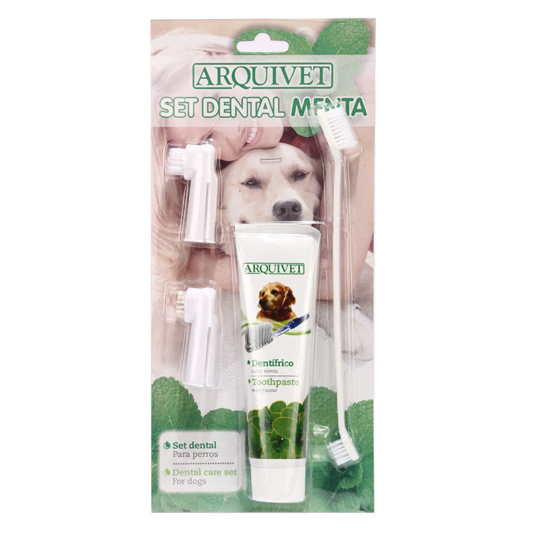 Pet toothpaste toothbrush set 
