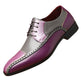Purple and gray dress shoe on a white background