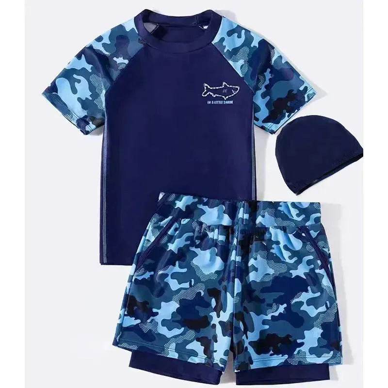 Older Boys Fashion Printed Casual Swimsuit Suit Two piece for boys Swimwear for boys - EX-STOCK Canada
