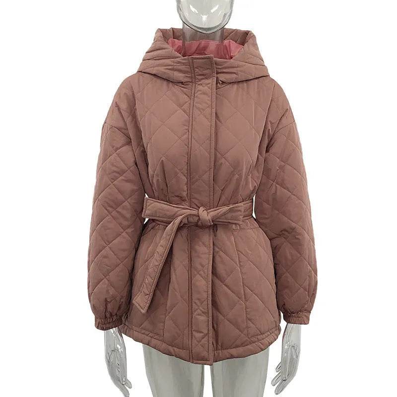 Thermal Jacket Plus Size Tie Down Cotton Winter Hoodie Coat - EX-STOCK Canada