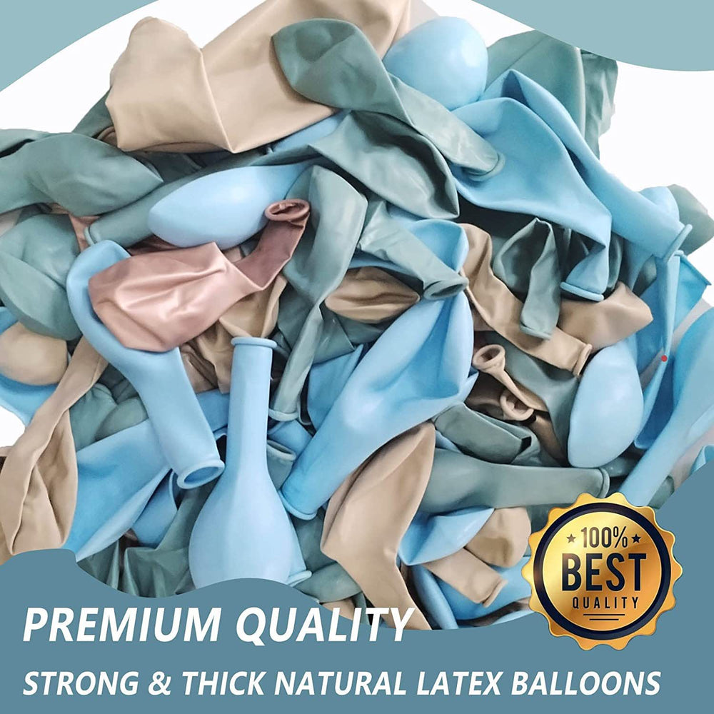 134-Piece Dusty Blue, Cream & Gold Balloon Garland Arch Kit – Baby Shower, Birthday & Boho Party Decoration