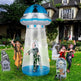 8.8 FT Halloween Inflatable UFO Yard Decoration, Fun Tall Blow Up Yard Decor With Built-in LED Lights And Stand Inside Design For Holiday Party Yard Lawn Garden Decor Indoor Outdoor - EX-STOCK Canada