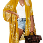Spring Summer Printed Sun Protection Beach Kimono Cardigan Blouse top Women - EX-STOCK Canada