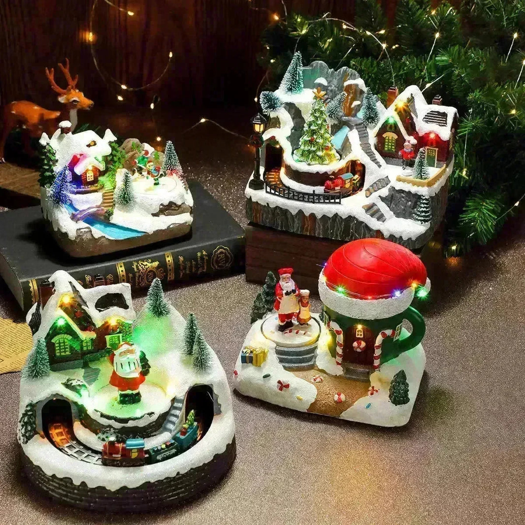 Christmas Rotating Resin Luminous Music Box Ornaments - EX-STOCK CANADA