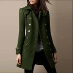 Ladies Spring Winter Long Jacket Wool Trench Coat Winter Workwear - EX-STOCK Canada