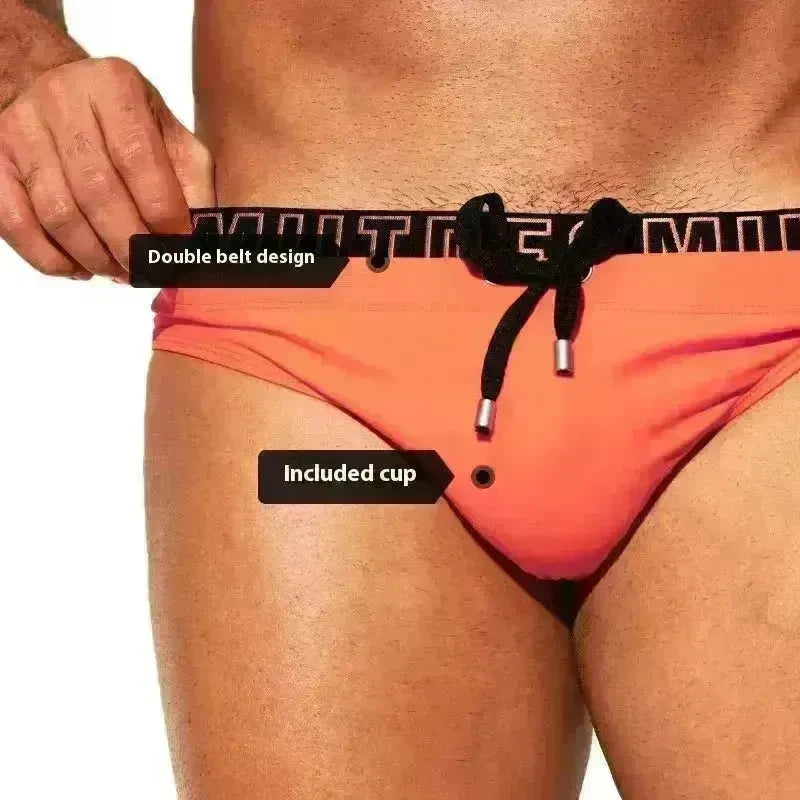 Nylon Triangle Low Waist Swimming Brief Trunks underwear men - EX-STOCK CANADA