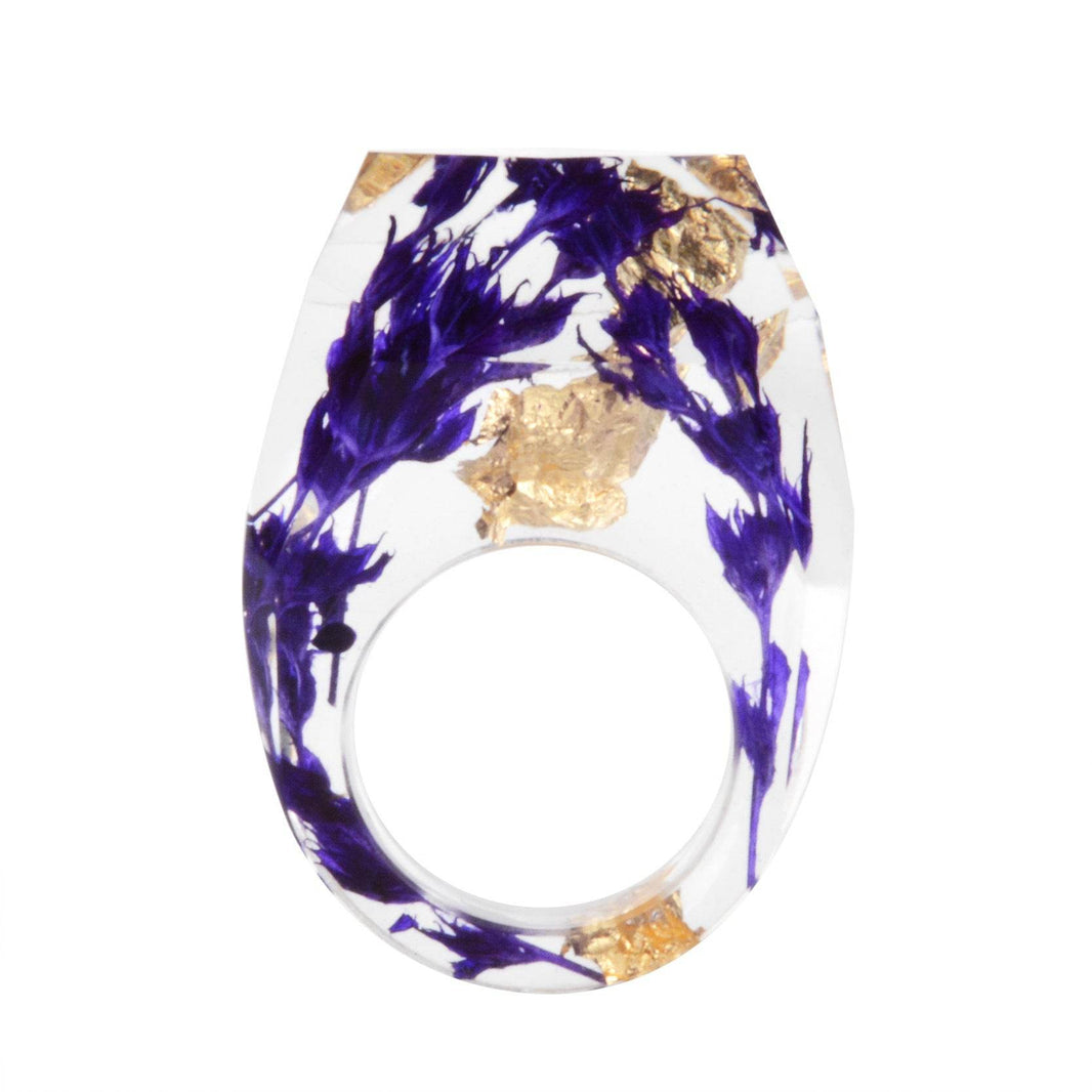 Dried Flower Resin Forest Handmade Dried Flower Epoxy Ring - EX-STOCK Canada